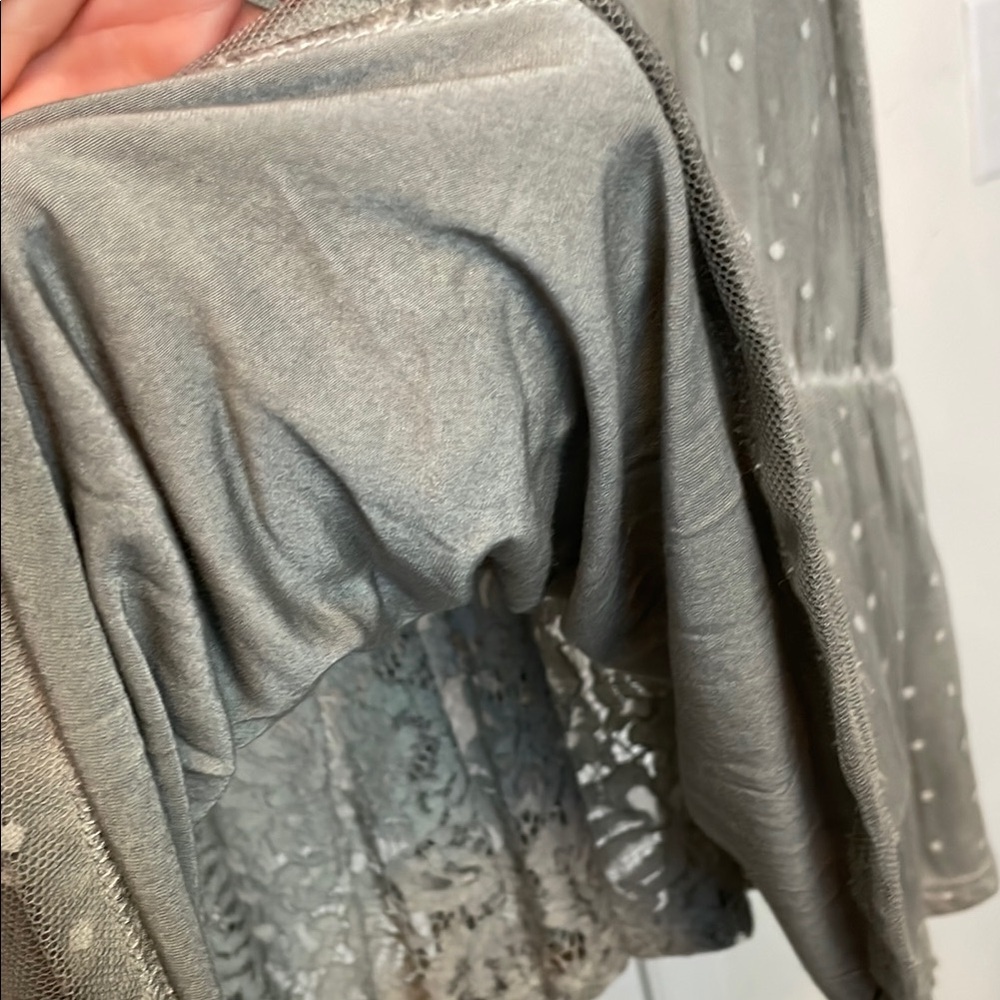 POL Grey Halter Peplum Tank Top with Lace Back and Cutouts NWOT - Picture 4 of 7
